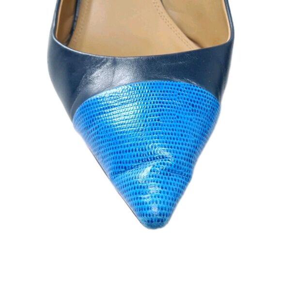 Tory Burch Penelope CapToe Slingback Pump Women's Shoes Size 9 Black Blue - Picture 7 of 12